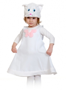 Детский карнавальный костюм Кошечка белая