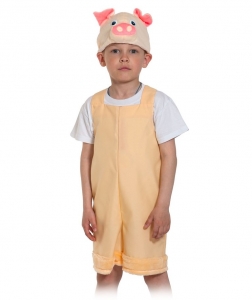 Детский карнавальный костюм Поросёнок бежевый ткань-плюш