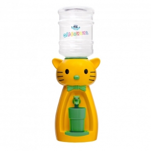 Детский кулер для воды кот Китти желтый с бирюзой — АкваНяня