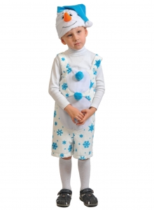 Детский карнавальный костюм из плюша Снеговичок