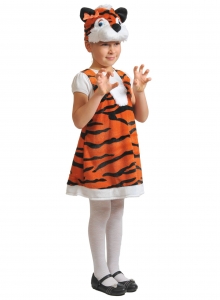 Детский карнавальный костюм из плюша Тигрица