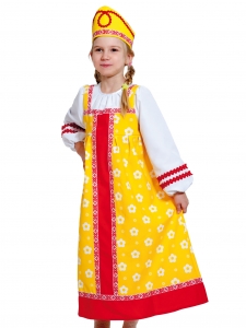 Детский карнавальный костюм  Алёнушка в жёлтом