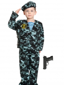 Детский карнавальный костюм Спецназ-2 с пистолетом