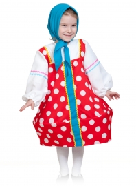 Детский карнавальный костю Матрешка в красном