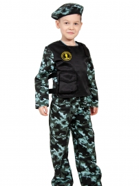 Детский карнавальный костюм Спецназ-3 с пистолетом