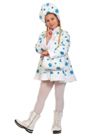 Детский карнавальный костюм Снегурочка плюш
