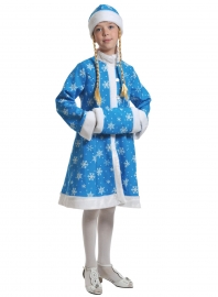 Детский карнавальный костюм СНЕГУРОЧКА  ткань-плюш бирюза