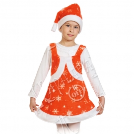 Детский карнавальный костюм из плюша Мисс Санта