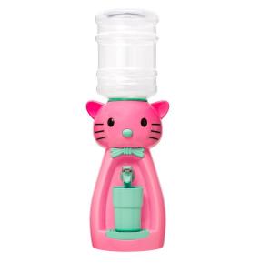 Детский кулер для воды кот Китти розовый с бирюзовым - АкваНяня