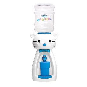 Детский кулер для воды кот Китти белый с голубым — АкваНяня