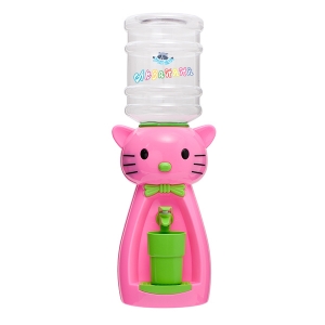 Детский кулер для воды  кот Китти розовый с салатовым — АкваНяня