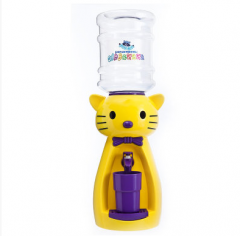 Детский кулер для воды кот Китти желтый с фиолетовым — АкваНяня